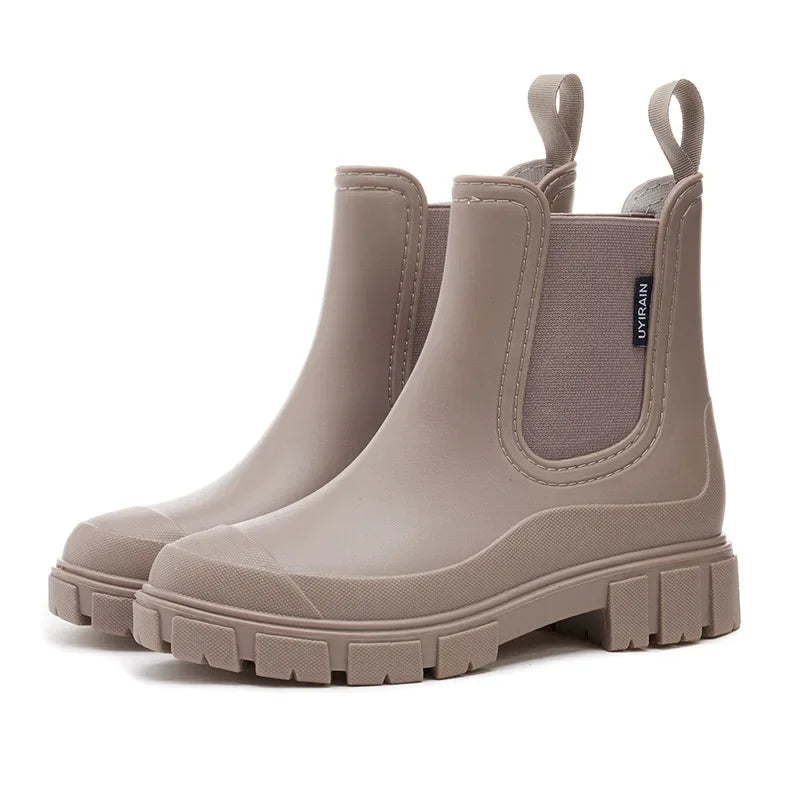 Winter Women's Boots Cotton Padded Women's Rain Shoes Midsole Rain Boots Women Wear-resistant Waterproof Anti Slip Rubber Shoes