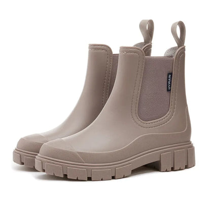 Winter Women's Boots Cotton Padded Women's Rain Shoes Midsole Rain Boots Women Wear-resistant Waterproof Anti Slip Rubber Shoes