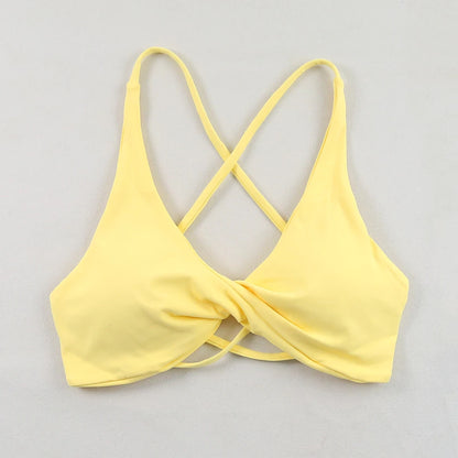 Sexy Slim Shoulder Straps Somfortable High Stretch Sports Underwear Gym Workout Breathable Detachable Yoga Bra