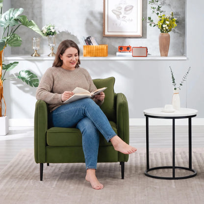 32.68-inch Comfortable Single Sofa With A Medieval-modern Style Featuring Comfortable Cushions and Backrests Suitable For Bedrooms Offices or Reading Spaces