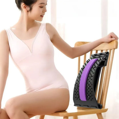 Home back and waist stretching equipment, yoga fitness back traction and back stretcher, waist stretching massager