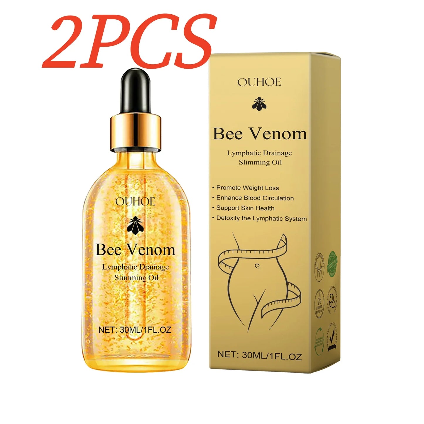 Bee Venom Slimming Oil Lymphatic Drainage Weight Loss Body Firming Tightening Hydrating Fat Burning Anti Cellulite Massage Oil