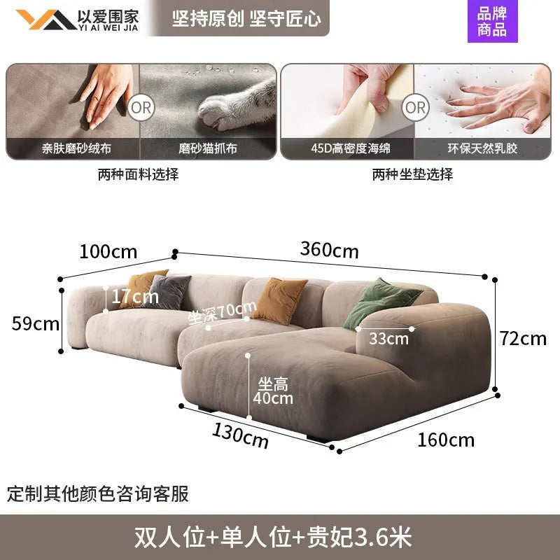 Comfortable Lounge Divano Soggiorno Di Lusso Luxury Furniture  Modern Living Room Sofas Minimalist Sectional Puff Corner Sofa