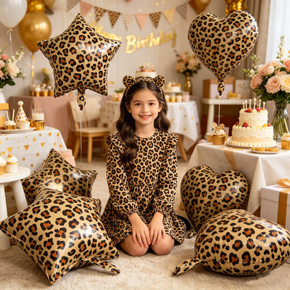 5/10/30/40/50/100Pcs Leopard Print Heart Balloons 18Inch Heart Shaped Foil Balloons Wedding Bridal Shower Birthday Party Supplie