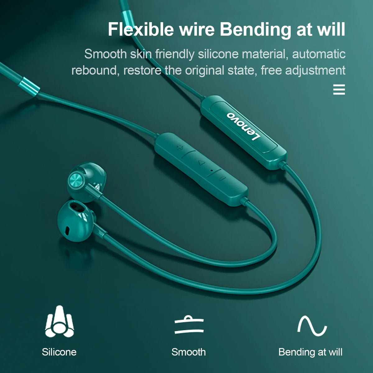 Lenovo Thinkplus SH1 Earphone Bluetooth Wireless Chip HIFI Sound Quality IPX5 Waterproof Sports Headset Magnetic Neckband Earbud