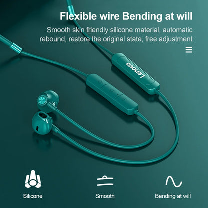 Lenovo Thinkplus SH1 Earphone Bluetooth Wireless Chip HIFI Sound Quality IPX5 Waterproof Sports Headset Magnetic Neckband Earbud