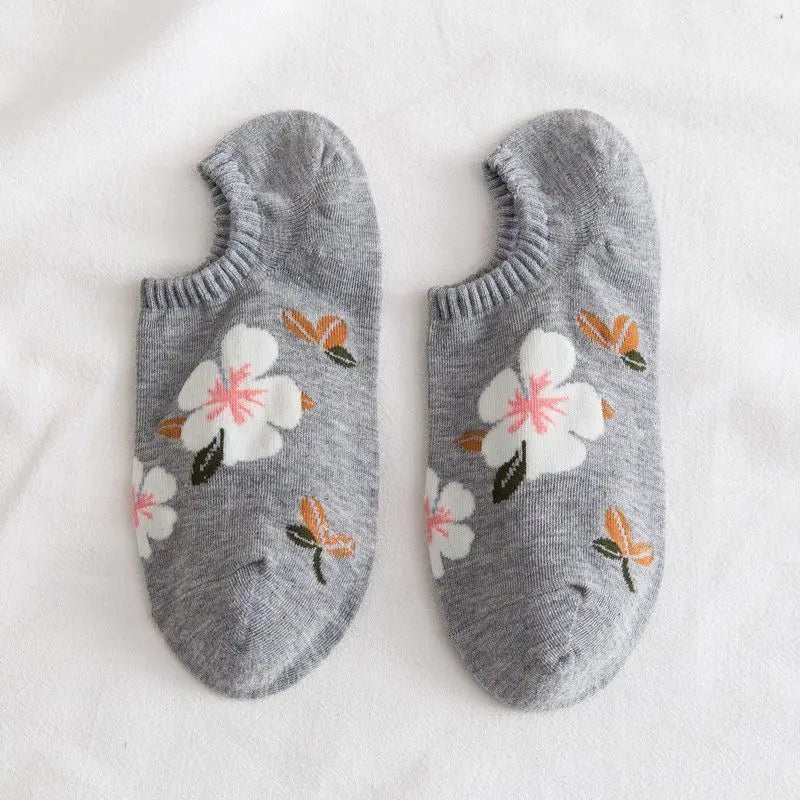 New Style Crew Socks for Women Spring Fashion Cute Flower Long Cotton Socks Japanese Style Breathable Casual Trendy Absorb Sweat