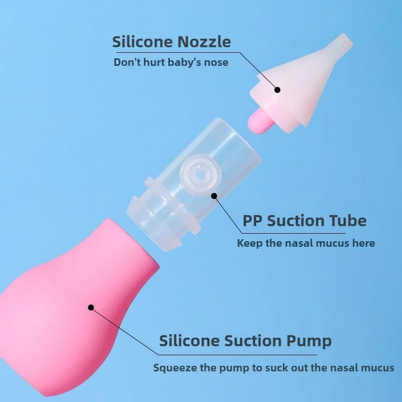 Silicone Nasal Aspirator for Baby Suction Pump Nose Cleaner Children Kids Soothing Nose Cleaning Device Nasal Cleaning Tools