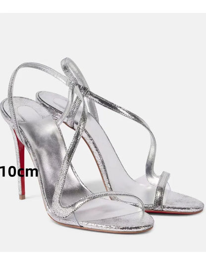 Ladies' Summer New Multi Color Serpentine Grass Stiletto Sandals Sexy Party Fashion Show 35-44 Large Women's Sandals