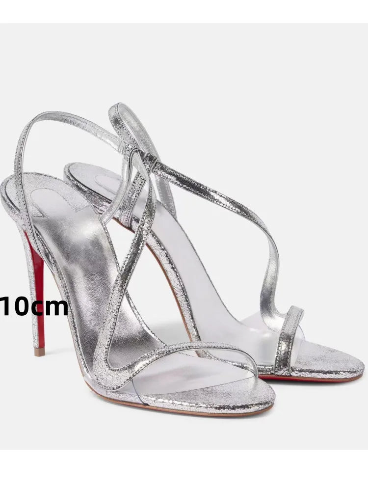 Ladies' Summer New Multi Color Serpentine Grass Stiletto Sandals Sexy Party Fashion Show 35-44 Large Women's Sandals