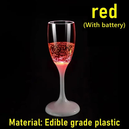Colorful Flash Plastic Wine Cup 120ml LED Glowing Champagne Liquid Goblet, Wedding Banquet Bar Nightclub Party Supplies