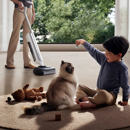 MIJIA Wireless Mopping Machine 4Pro - Lie flat, dual edge attachment, anti-tangle design, 21000 Pa suction power E301