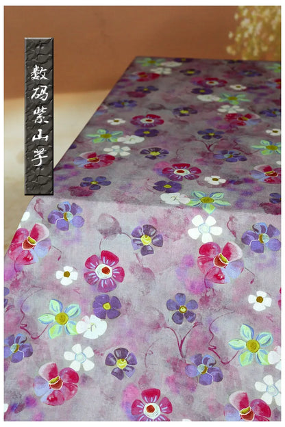 Digital Printed Rayon Fabric Summer By Meters for Women Dress Pajamas Cool Blankets Diy Sewing Soft Smooth Floral Textile Cloth