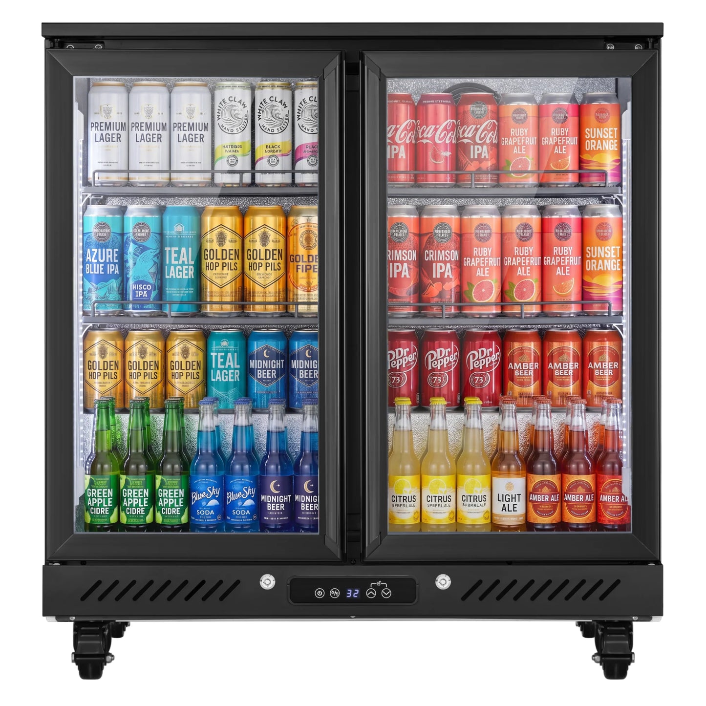 Commercial Portable Fridge 3 Door Air Cooling Frostless Display Cabinet Bar Counter Refrigerator Refrigerated Cabinet