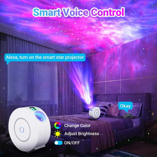Intelligent Aurora Galaxy Starry Sky Projector Lamp Colorful 3D Nebula Dream Adjustment  for Gaming Room Decor LED Lights Gift