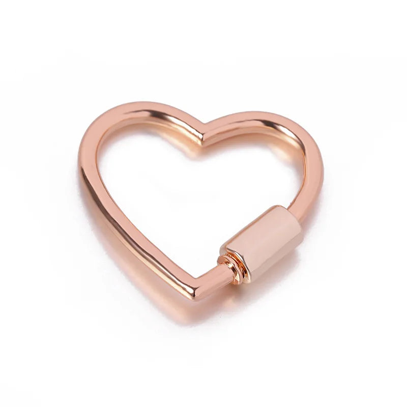 Simple Metal Heart Shaped Opening Keychain Handbag Strap Dog Chain Buckle Bag Lanyards Clip Hook DIY Accessories