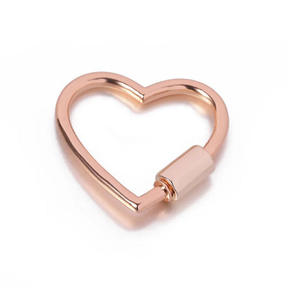 Simple Metal Heart Shaped Opening Keychain Handbag Strap Dog Chain Buckle Bag Lanyards Clip Hook DIY Accessories