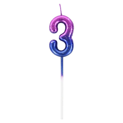 Gradient Cake Candles 0-9 Number Cake Topper Ins Birthday Cakes Toppers Birthdays Party Cupcake Decoration DIY Baking Supplies
