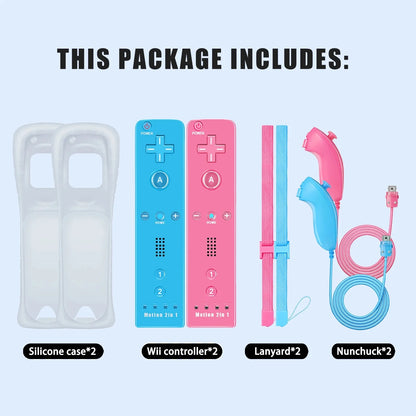 Controller for Nintendo Wii, Wii Remote with Silicone Case and Strap Compatible with Nintendo Wii/Wii U/Wii Mini with Motion