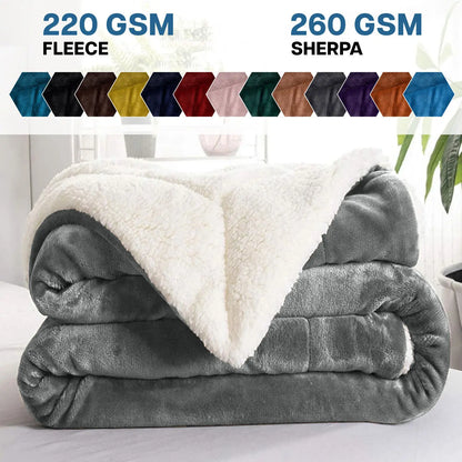 Multi-size Warm Thickening Fleece Blanket Reversible Soft Fluffy Home Company Large Bed Double-layer Throw Blankets Gift