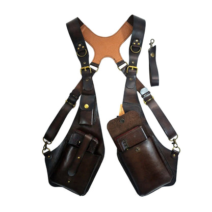 Retro Anti-Theft Double Shoulder Armpit Bag Outdoor Fashion Adjustable Wallet Phone Case For Men Shoulder Bags