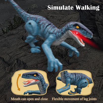 2.4GHz Remote Control Dinosaur Toys, Walking Robots Model with Lights and Sound for Kids Gifts