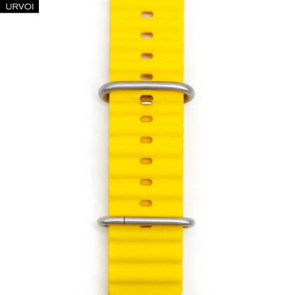 URVOI Ocean Band for Apple Watch Ultra 4 3 2 Strap Series 12 11 10 SE Sport Band for iWatch Silicone Wristband Black Buckle 49mm