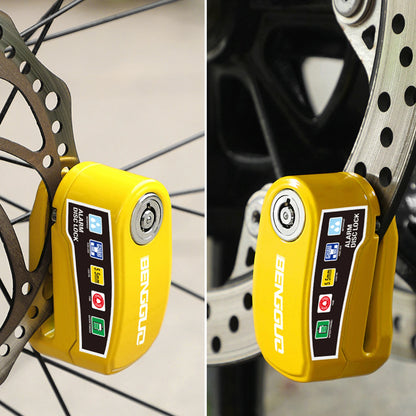 Motorcycle Bicycle Disc Lock Security Alarm Protection Padlock with Keys Aluminum Alloy Anti-theft Scooter Wheel Disc Brake Lock