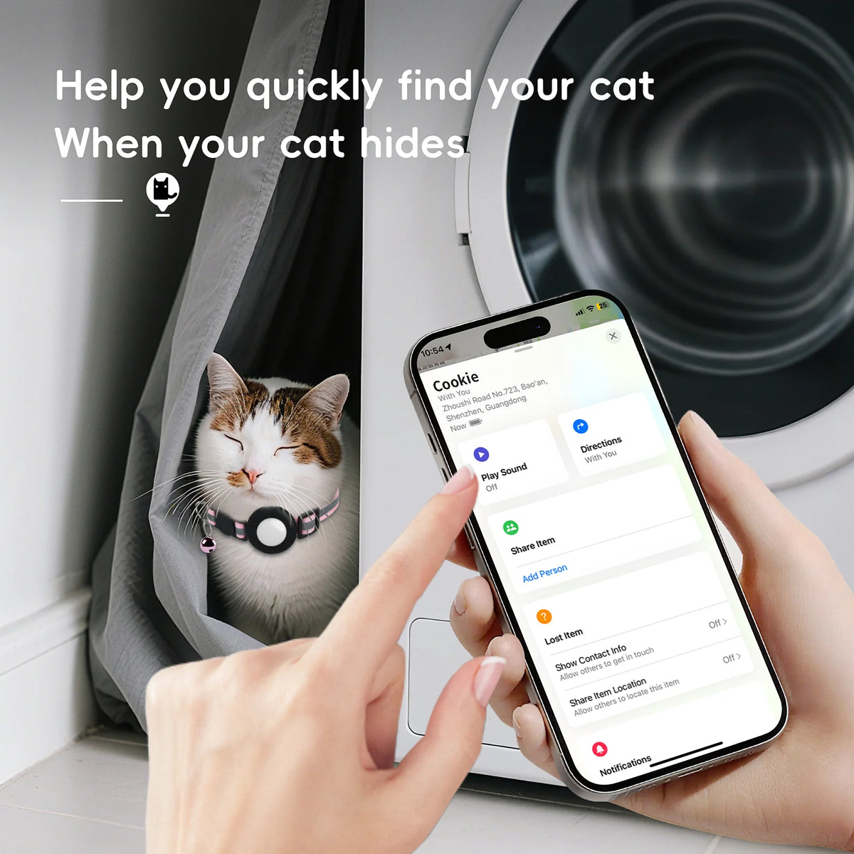 Adjustable Pet Collar Gps Tracker for Apple Find My IOS Finder Location Tracker Kits Pet Supplies Cat Pet Electronic Devices