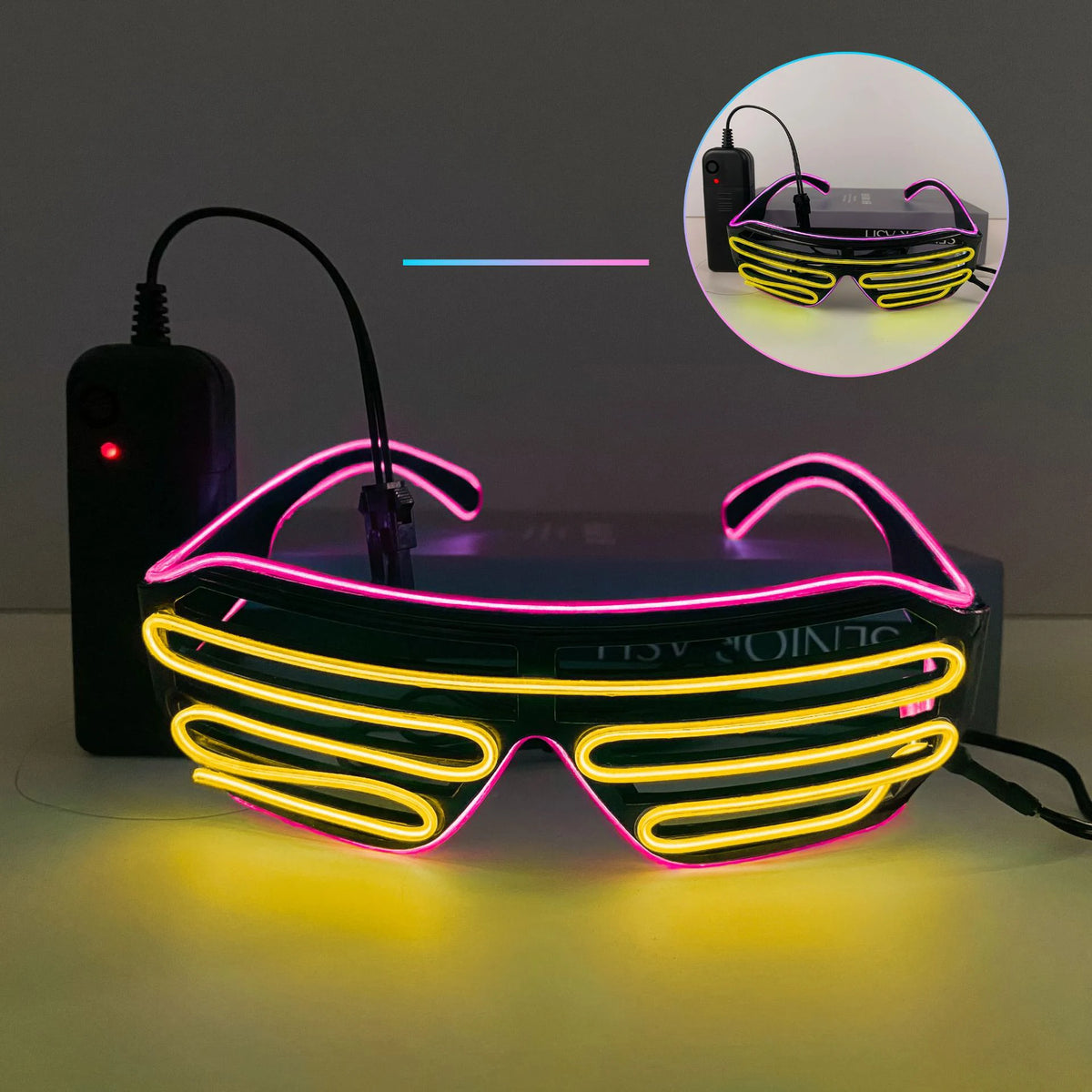 Louver glasses EL luminous glasses cool light props dual color luminous LED glasses atmosphere glasses