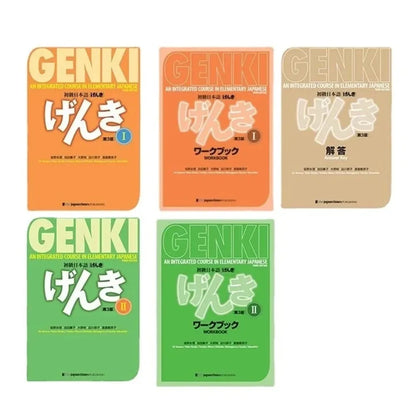 Genki 3rd Edition learn japanese Textbook workbook answer An Integrated Course In Elementary Japanese and english Learning Book