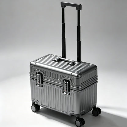 Top Opening Suitcase 18inch Boarding Carry-on Travel Photographer Rolling Luggage PC Material with Aluminum Alloy Frame TSA Lock