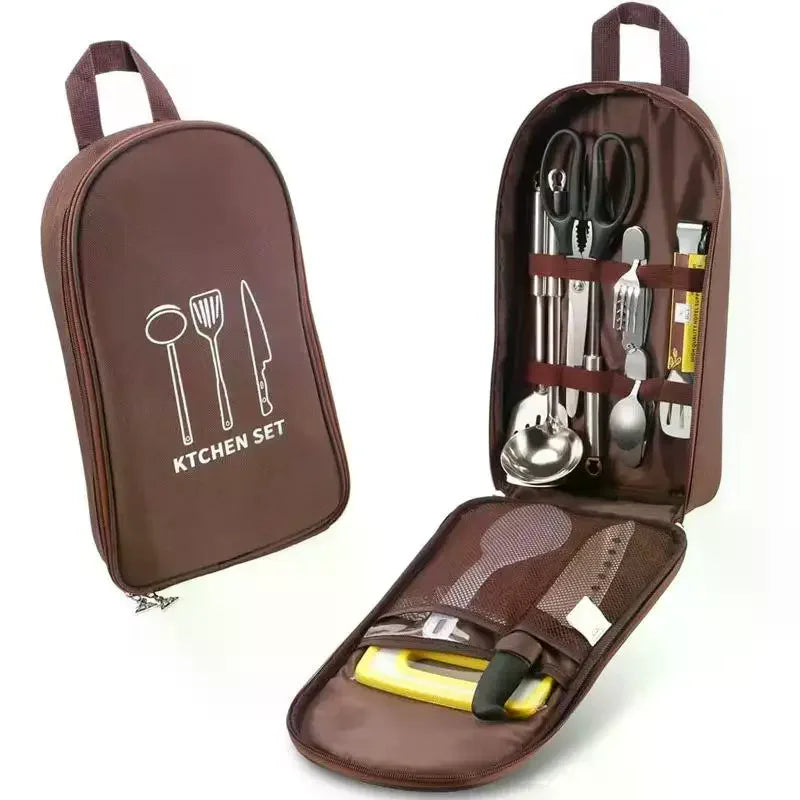 Outdoor Cooking Bag Camping Storage Bag PortableCooking Utensil Organizer Storage Pouch Picnic Bag Utensil Storage Pouch