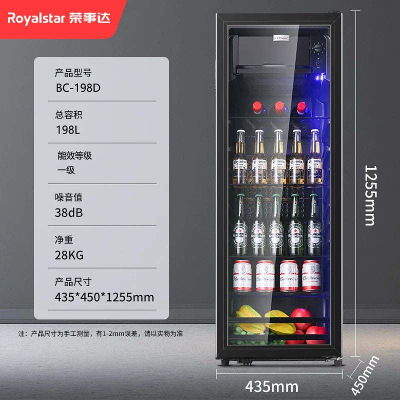 LTT Tea Drinks Office Mini Refrigerator Transparent Single Door Commercial Refrigerated Cabinet
