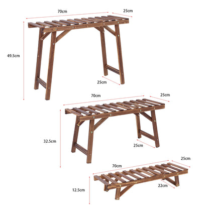 3 Tier Wood Plant Stand Vertical Plant Dislay Shelf In/Ourdoor Plant Rack Balcony Living Room Garden Organizer Plants Holder