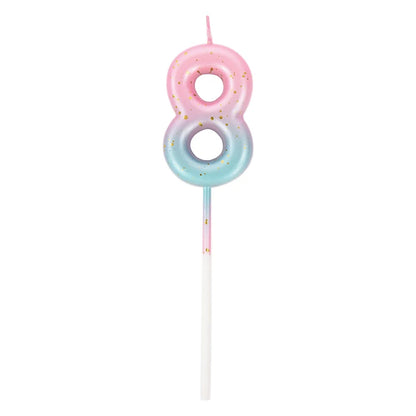 Gradient Cake Candles 0-9 Number Cake Topper Ins Birthday Cakes Toppers Birthdays Party Cupcake Decoration DIY Baking Supplies