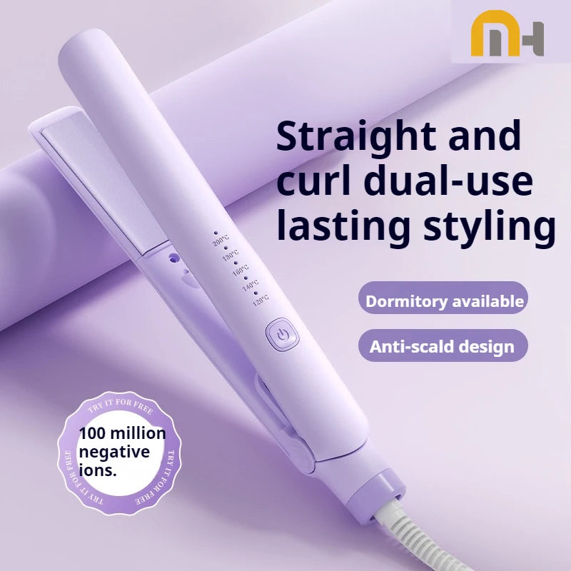 Professional Ceramic Ionic Hair Straightener & 2-in-1 Flat Iron - Titanium Plates, Fast Heating 140-220°C Salon Styling Tool