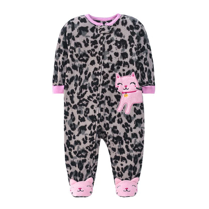 Newborn Baby Boy Girl Rompers Clothes Winter Pajamas Zipper Fleece Fall Infants Outfit Animal Jumpsuit Clothing 0 -12 Months New