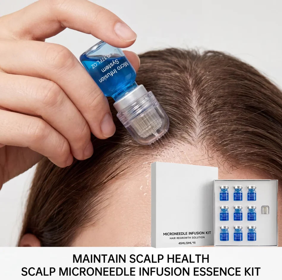 Microneedle Hair Regrowth Kit Solution Scalp Nourishing Serum For Hair Health Maintenance Needle Head Use Scalp Care Kit