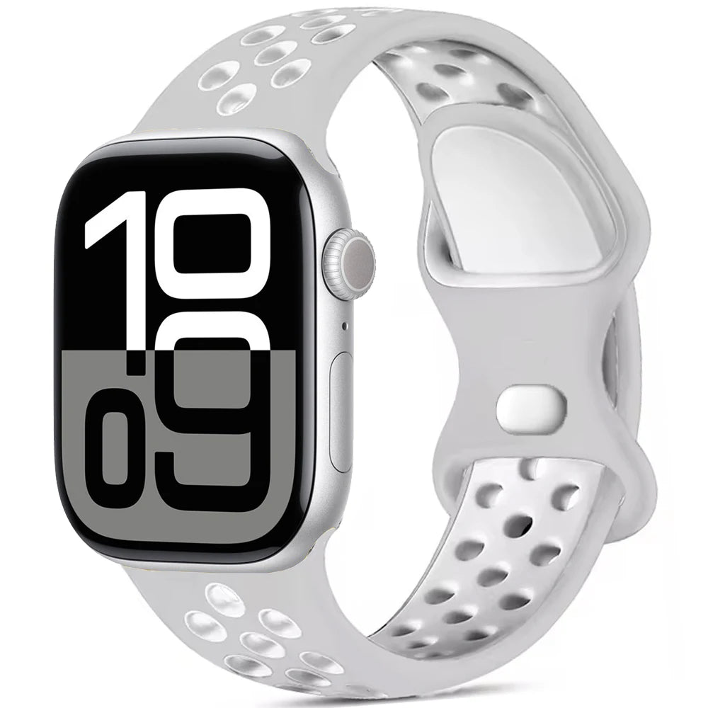 Silicone Strap For Apple Watch 11 10 9 8 7 46mm 45mm 42mm 41mm Ultra 3/2 49mm Breathable Bracelet Wristband iWatch 6 5 4 SE 44mm