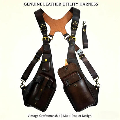 Retro Anti-Theft Double Shoulder Armpit Bag Outdoor Fashion Adjustable Wallet Phone Case For Men Shoulder Bags