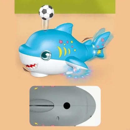 Electric Blowing Ball Shark Model Car Robot Swing Tail Electronic Pet Interactive Entertainment Toys for Kids Baby Children Gift