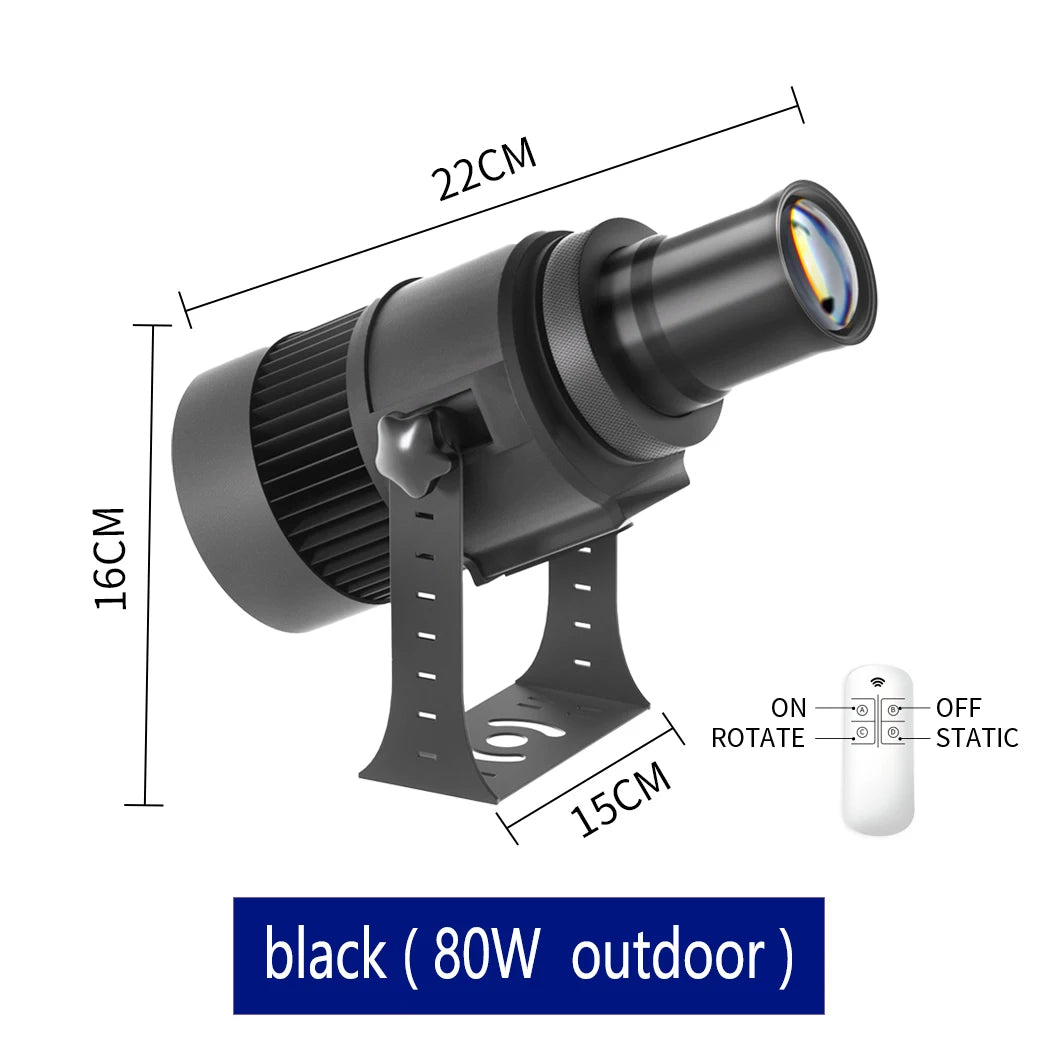 Custom Led HD Gobo Logo Projector Indoor Outdoor Ip67 Waterproof Rotating Advertising Image Projection Light For Floor Wedding