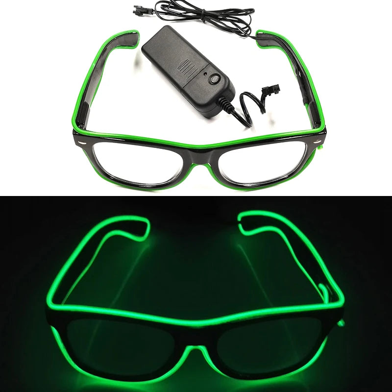 1PC Light Up LED Glasses Glow Sunglasses EL Wire Neon Glasses Glow in The Dark Party Supplies Neon Party Favors for Adults