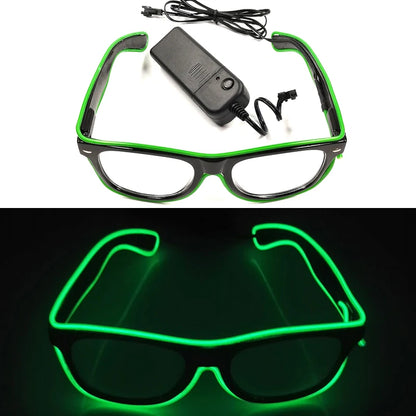 1PC Light Up LED Glasses Glow Sunglasses EL Wire Neon Glasses Glow in The Dark Party Supplies Neon Party Favors for Adults