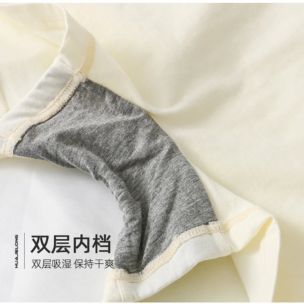 3PCS/Pack 100% Cotton Trendy Solid Women's Panties Knit Breathable Boxer Underwear Soft High Elastic Mid-rise Thin Boyshorts