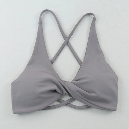 Sexy Slim Shoulder Straps Somfortable High Stretch Sports Underwear Gym Workout Breathable Detachable Yoga Bra