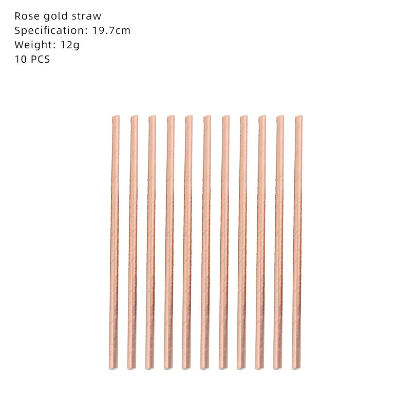 Rose Gold Party Supplies Disposable Tableware Set Diamond Glitter Paper Plate Cup Wedding Birthday Party Decoration Kid Balloons