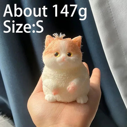 Cute Kawaii Cat Squishy Soft Silicone Stress Relief Squeeze Toy Anxiety Relief Desk Buddy Gift for Kids Adults Desk Decor Gift