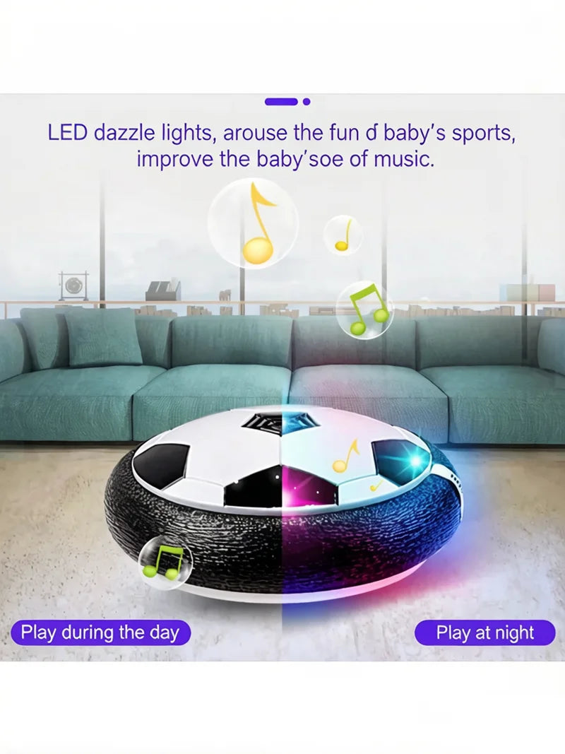 Indoor Hovering Air Cushion Soccer Toy Electric, LED Lights,Music,Dual-Player Competitive Parent-Child Interactive Football Game